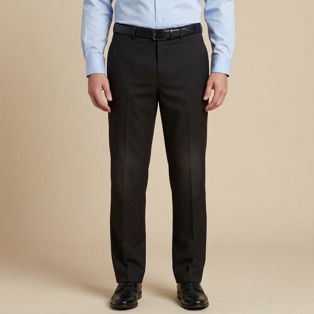 Chaps Men's Black Flat Front Suit Separate Dress Pants 36X32